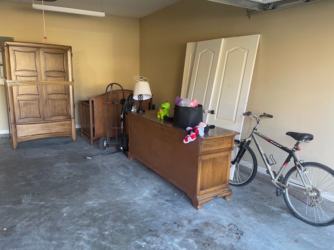 Before: Armoire, desk and doors hauled, Wakanda Junk Removal job in metro Atlanta